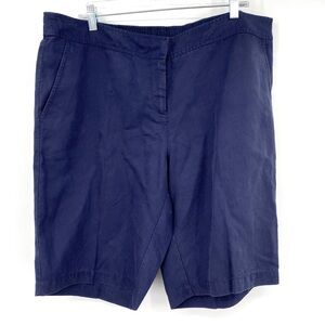 EILEEN FISHER Shorts Women's Size XL Navy Blue Tencel Lightweight Tapered Twill